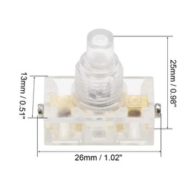 uxcell Inline Foot Pedal Push Button Switch, UFO Type Lamp Lighting Foot Control Latching ON/Off Footswitch Transparent 2 Pcs