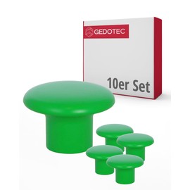Gedotec Furniture Knobs for Children's Rooms, Diameter 32 mm, Green, Pack of 10, Plastic Furniture Handles, Colourful, Children's Furniture Knobs, Modern Furniture Handles, Cabinet Knob