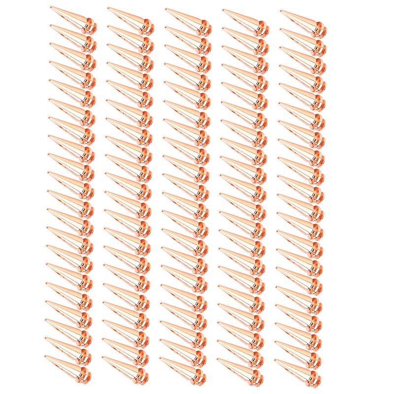 100set Punk Cone Spikes Studs Rose Gold Pointed Electroplating Burr