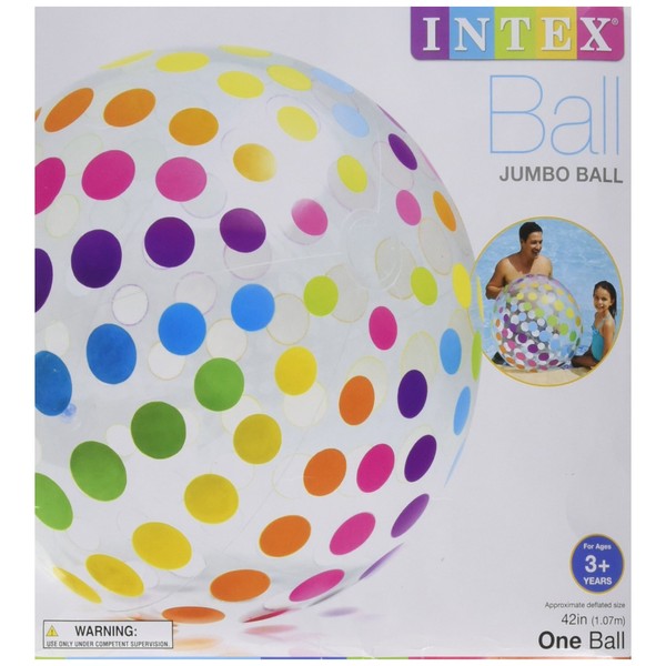 Intex Jumbo Inflatable Big Panel Colorful Giant Beach Ball (Set