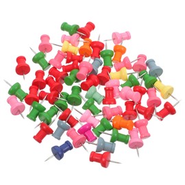Operitacx 150pcs Colorful Wooden Thumb Tacks Decorative Push Pins for Cork Boards Maps Photos Sturdy Construction Easy to Use Multi Use Office School Supplies