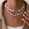 Jovono Boho Shell Pendant Necklace Multilayer Shell Pendant Necklace Beach