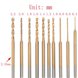 CHENJIN 10PCS High Speed Steel Miniature Engraving Drill Bits Variable Diameter Twist Reaming Drill Bits 10 Sizes 0.6 to 2.2MM for Jewellery Amber Beeswax Resin Circuit Board Leather Wood Drilling