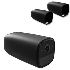 HOLACA Protective Silicone Casing for eufy Security eufyCam 2 and 1 eufyCam 2 Pro, Camouflage and Accessorize Security Camera,Waterproof and Anti-UV(2 Pack,Black)