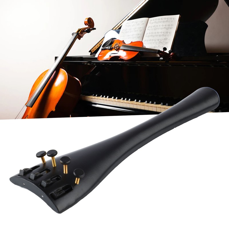Cello Tailpiece with 4 Fine Tuners Adjustable Black Musical Instrument