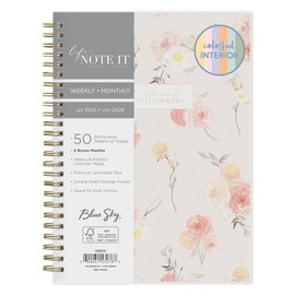 Blue Sky Life Note It 2025-2026 Academic Year Weekly and Monthly Planner, July 2025 - June 2026, 5.875" x 8.625", Frosted Cover, Laminated Tabs, Wirebound, Storage Pocket, Hannah