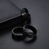 Thunaraz 3Pcs Stainless Steel Fidget Ring for Men Women Cool