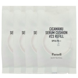 Parnell Cicamanu Serum Cushion 15g (SPF45) Refill No. 23 / 파넬 시카마누 세럼 쿠션15g(SPF45) 리필 23호 x 4개 자외선차단 밀착력좋은 광채