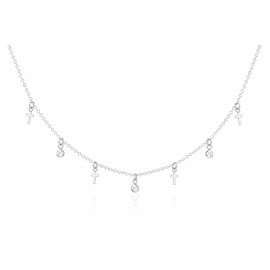 WANDA PLATA Necklace Necklace Crosses and Zircones for Women 925 Sterling Silver Jewellery Cross Pendant