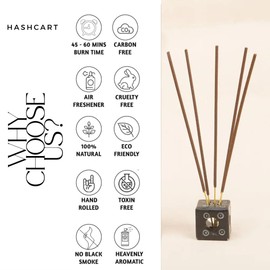 Hashcart Kewda Premium Incense Sticks, 260g with 90-95 Stick Per Pack (Pack of 2, 130g Each) with Holder, 45-50 Min Burn Time