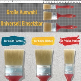 YEMPOR Varnish brush, painter's brush, flat brush, lacquer brush, bristle brush, bristle thickness 14, red