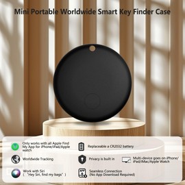 Frylaa Air Tracker Tags GPS Tracker Case,Mini Key Item Finder Locator,No Monthly Fee with Apple Find My(iOS only),Anti-Lost Bluetooth Tag ItemTracker Case for Luggages/Kids/Pets/Wallet/Bag-1Pcs-Black