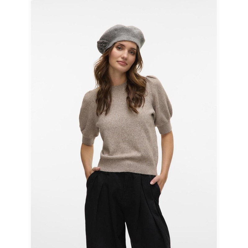 VERO MODA Women's Vmdoffy 2/4 O-Neck Pullover Ga Noos, Moon