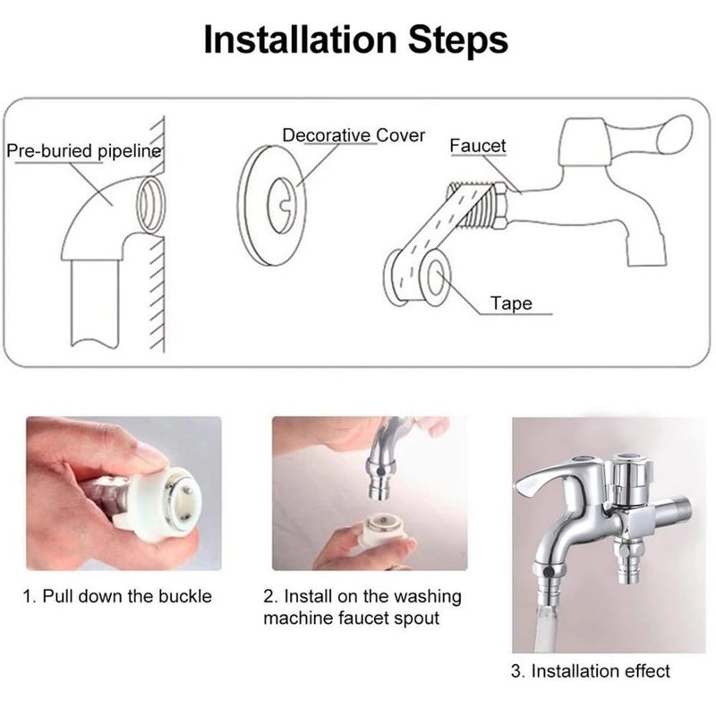 Alloy Double Tap, Washing Machine Tap, Double Tap Angle Valve,