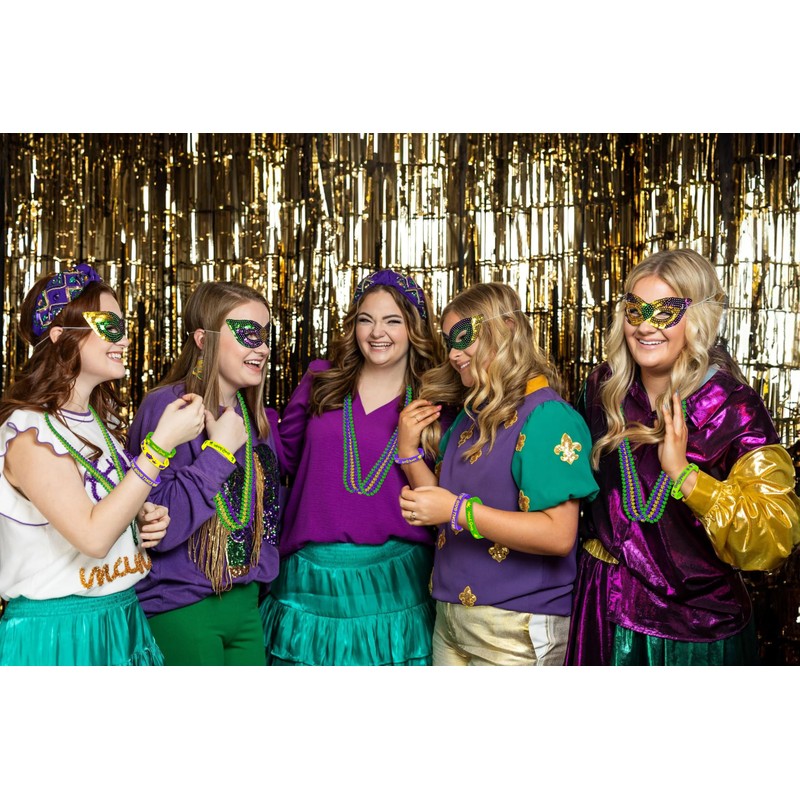 Moon Boat 74PCS Mardi Gras Accessories Bulk Parade Throws Rubber