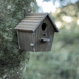 Bird house Black birdhouse Bird Houses for Outside with Pole Wooden Bird House for Finch Bluebird House Cardinals Hanging Birdhouse Clearance Garden Country Cottages B8-2
