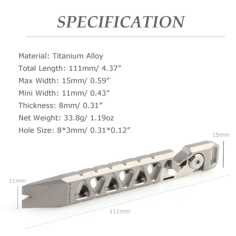 Hamans Titanium EDC Pry Bar Multi Tool Crowbar Bottle Opener