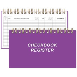 Check Registers for Personal Checkbook - A6 Blank Ledger Transaction Registers for Personal, Check Register Book for Checking and Saving Account, Deposit and Credit Card, 3,75" x 6.75", Purple