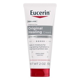 Eucerin Original Healing Cream - Fragrance Free, Rich Lotion for Extremely Dry Skin - 2 oz. Tube (Pack of 6)