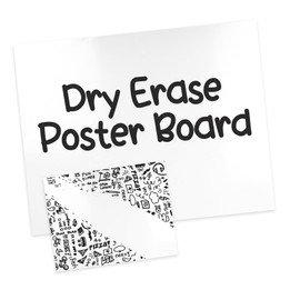 Hygloss Dry Erase Poster Boards 22x28-Inch, Pack of 30 Dry Erase Sheets, Reusable White Board for Wall or Desk, Single Side Dry Erase Surface, for School, Office, Home, Kids, Games, Education
