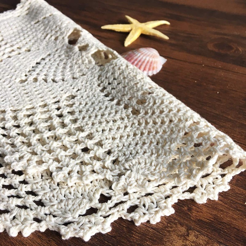 Beige 11 Inch Round 100% HANDMADE Crochet Lace Placemats Doilies
