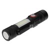 T6+COB Electric Torch Telescopic Zoom Powerful Flashlight Dual Light Sources