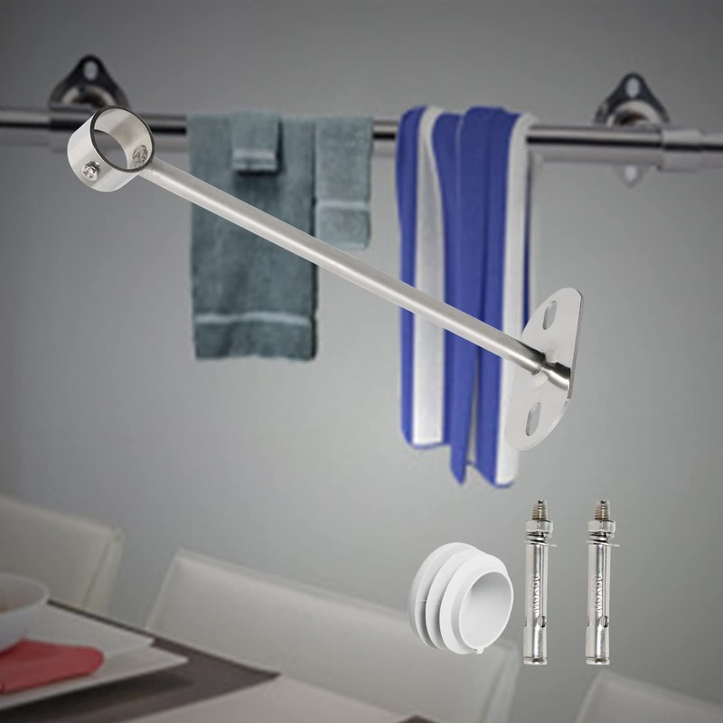 Aopin Closet Rod Brackets, 25mm/1" Curtain Rod Ceiling-Mount Brackets, Stainless