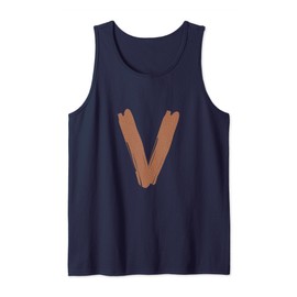Creative Bold Leather Letter V - Design - Alphabet - Marker Tank Top