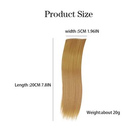 XFSRG Extensions Echthaar Clip für Damen Mädchen Haarverlängerung Mädchen Glattes, natürliches Echthaar zum Einclippen Hair 20cm（Gold）