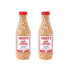 Patsy's Split Channa (Chick Peas or Garbanzo) Salted - 16oz (Pack of 2) - Trinidad & Tobago Snacks