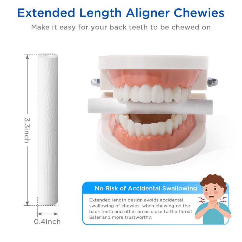 Oralphi Aligner Chewies for Invisalign, 4-Pack Extended Length Orthodontic Chompers