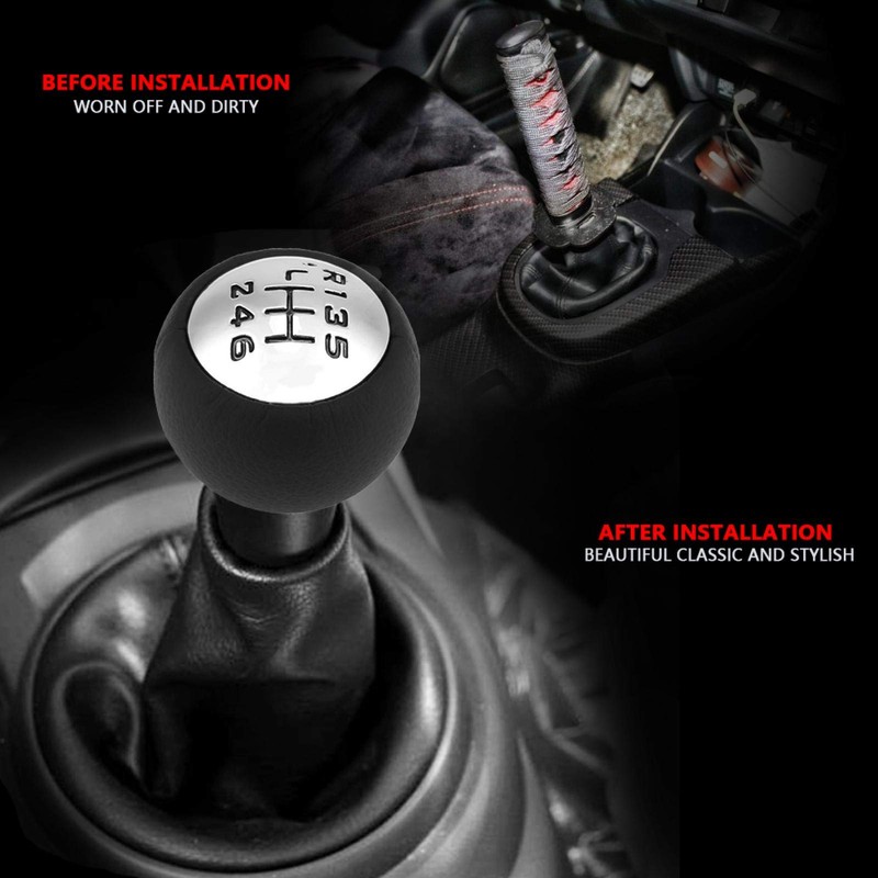 KIMISS 6-Speed Gear Knob, Car Gear Knobs, ABS Plastic Gear