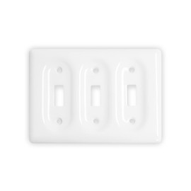 XVQ Ceramic Switch Plates Outlet Covers Switch Plate Cover White(Triple Togle)