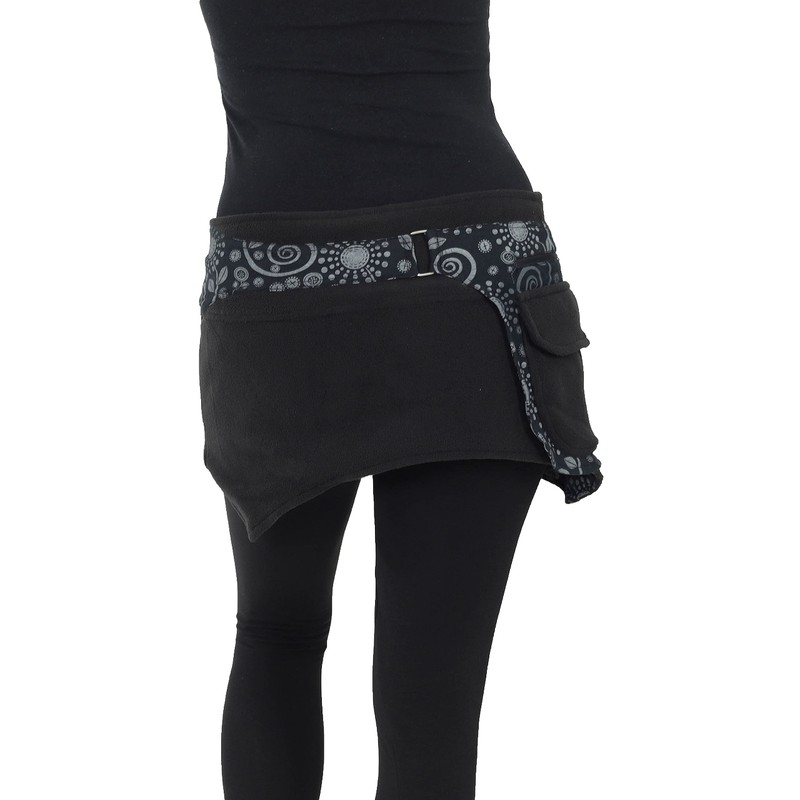 PUREWONDER Cacheur sk22 Women's Lace Wrap Skirt Kidney Warmer, Black