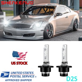 SHENKENUO D2S HID Xenon Headlight Bulbs For Infiniti G35 2005-08 G37 2008-14 Coupe Sedan