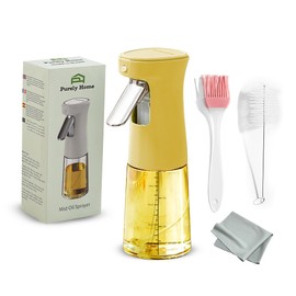 240ml Glass Olive Oil Dispenser with Scale - Glass Mister Spray Bottle for Air Fryer - Oil Sprayer for Cooking, Salad & Grilling, Small Oil Bottle for Kitchen, Baking & BBQ - Professional Spray Bottle