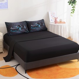 Podol 5 Pieces Race Comforter Set Twin Size Blue Sports Car Bedding Sets for Boy 3D Geometric Bed in a Bag with 1 Comforter, 2 Pillowcases, 1 Flat Sheet and 1 Fitted Sheet