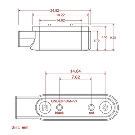 LJFLYXRI Smartwatch Charging Cable,Universal Smart Watch Charging Line Magnetic USB Charger Cable Smartwatch Accessory 2 Pin Spacing 7.62 mm for Smart Sport Watch (2 Pin 7.62 mm)