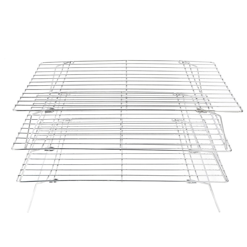 3‑Tier Cooling Rack Collapsible Folding Legs for Cookies Cakes Kitchen