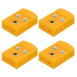 MECCANIXITY K Type Thermocouple Wire Connectors Female Plug Adapter High Temperature 120°C(248°F) for Thermocouple Sensor Probe Dark Yellow 4pcs