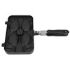 Taiyaki Frypan 4 Grids Non Stick Double Sided with Black