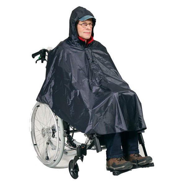 HeRo24 - Rain poncho for wheelchair, as well as for cycling or as a rain cover, Navy blue