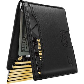ECOZATU Slim Minimalist Wallet for Men- Money Clip Wallet | Bifold Men Wallets | RFID Blocking Wallet | Genuine Leather Wallets for Men | 12 Card Holder Mens Wallet | Mens Front Pocket wallet