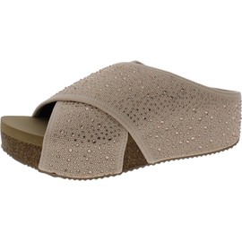 VOLATILE Women's Platform Sandal Wedge, Champagne, 8