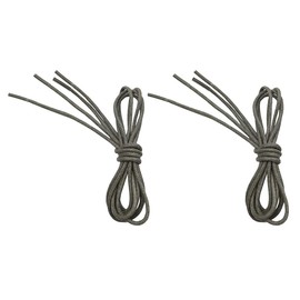 VSUDO Waxed Round 32" Grey Dress Shoe Laces for Men, 1/8" Thin Formal Business Oxford Shoe Strings, Dress Shoelaces for Men (2 Pairs-Grey-080CM)