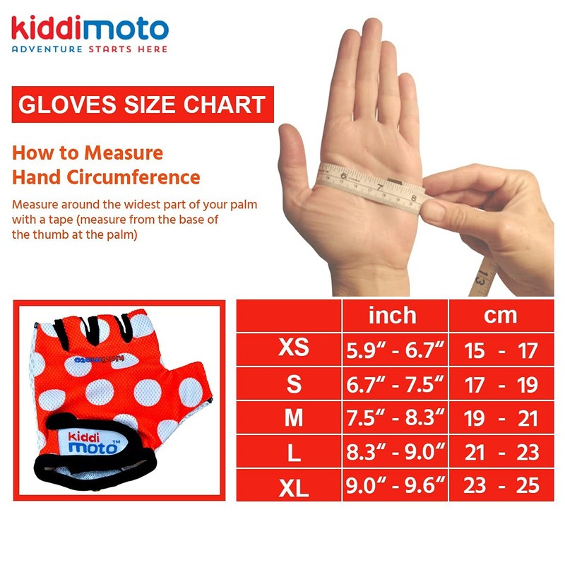 Children's Bike Gloves Red/White Dots Gloves KM m (5 Years)