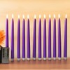 Ni-JASW Purple Flameless Taper Candles with Remote, Flickering Battery Operated