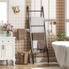 Metal Blanket Ladder, 7-Tier Towel Rack with Ajustable Side Rack,