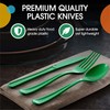 Exquisite Disposable Emerald Green Plastic Knives 100 Pcs - Heavy