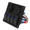 4 Gang Rocker Switch Panel LED Waterproof Dual USB Charging